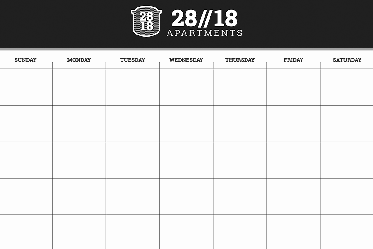 Calendar for Apartment Complex