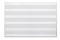 4' Non Magnetic Music Print Whiteboard, Aluminum Trim and Tray