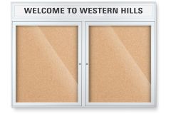 Outdoor Enclosed Bulletin Board With Header