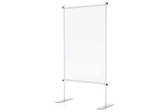 Floor Partition Stand with Clear Vinyl, Standard or Mobile Base