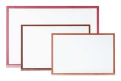 Faux Wood Framed Porcelain Steel Dry Erase Board