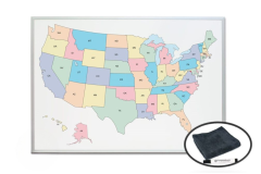 Wall Mounted US Map Dry Erase Board