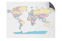 Dry Erase World Map Magnet, 30" x 45.25", Includes Marker and Opti-Wipe™