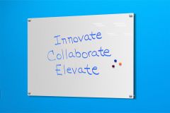 1/4" Thick Magnetic Glass Dry Erase Board, Standoff or Z-Bracket Mount