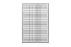 OptiMA® 36" W x 24" H In/Out Planner, Holds 32 Names, Approximately 1" High, Aluminum Trim, No Tray, 64 Pushpin Magnets
