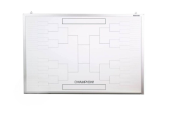 24" Tall x 36" Wide Tournament Bracket Board, Nonmagnetic, 64 Team Bracket, Aluminum Trim and Tray