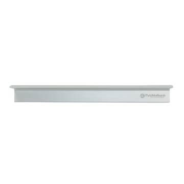 Anodized Aluminum Marker Tray with Rubber for Traction and Magnets Laser Etched with MyWhiteboards Logo