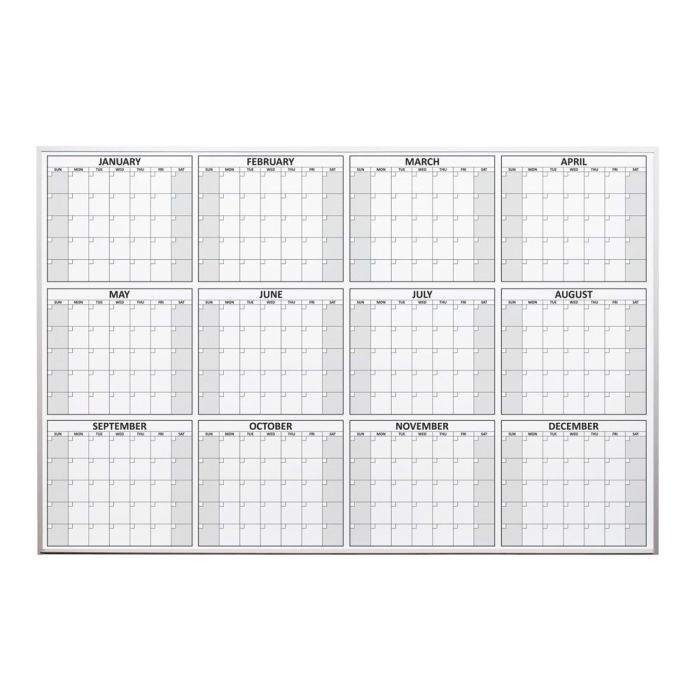 OptiMA® Twelve Month Dry Erase Planning Calendars