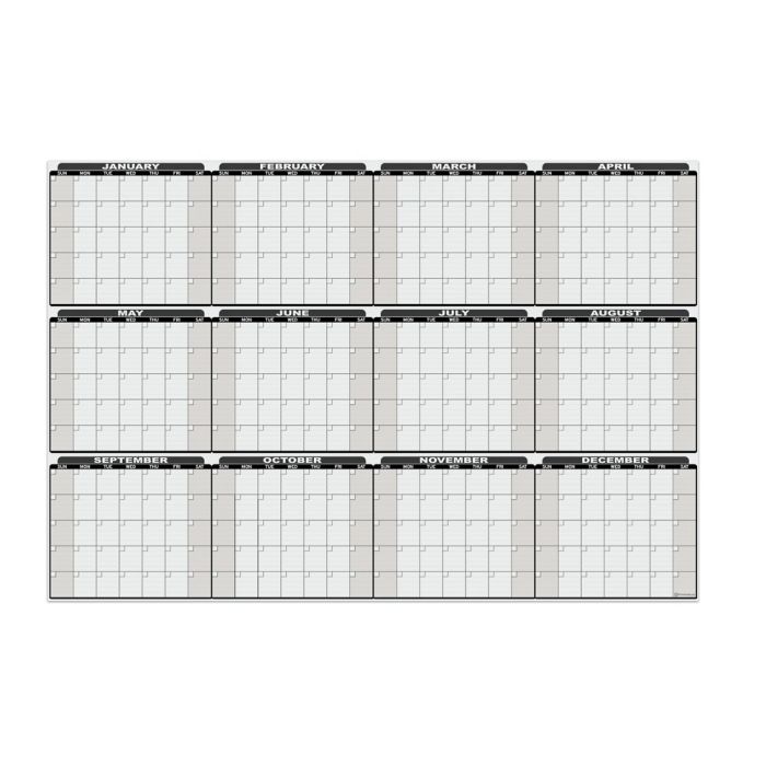 OptiMA® Yearly Dry Erase Calendar Decal