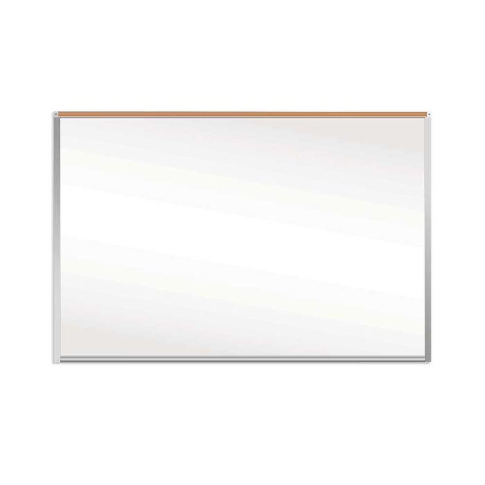 5 'Great White with Map Rail with cork map rail. Durable porcelain steel surface, 1" wide aluminum trim, 50-year warranty.