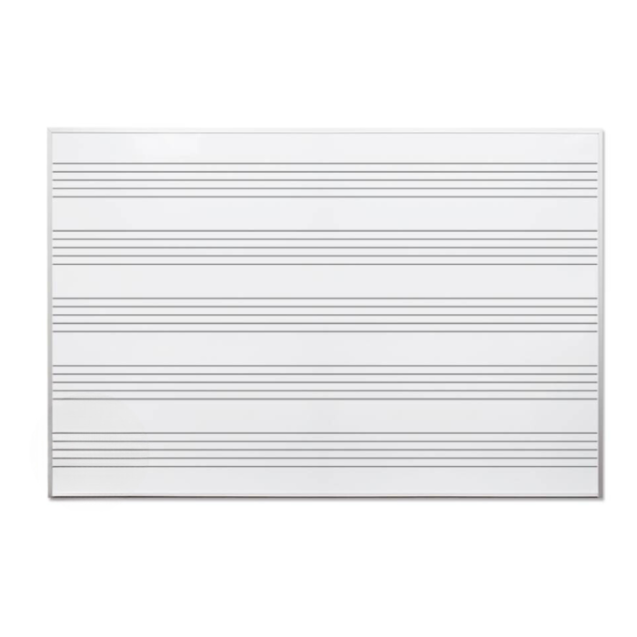 4' Non Magnetic Music Print Whiteboard, Aluminum Trim and Tray