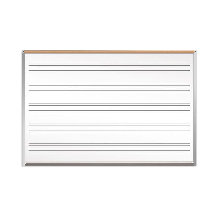OptiMA® Great White® Magnetic Music Staff Boards with Map Rail
