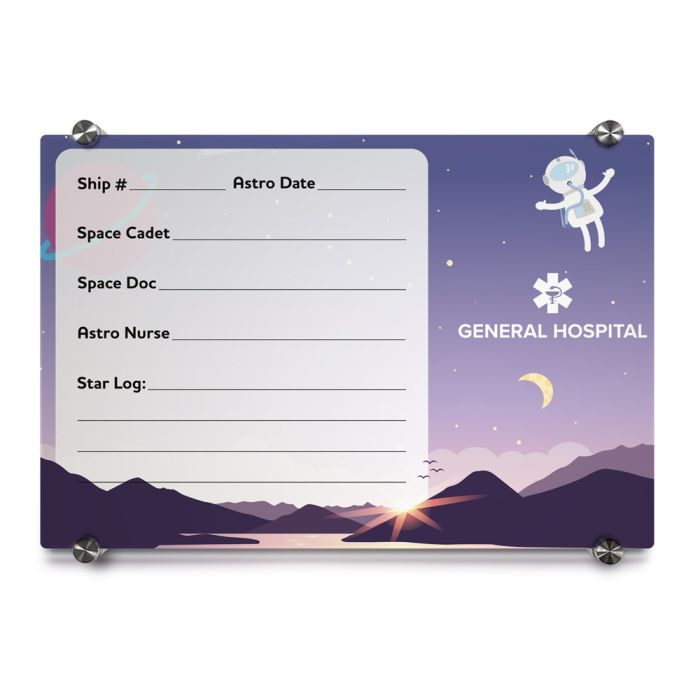 Custom Printed Glass Dry Erase Boards, Silver or Gold Standoffs