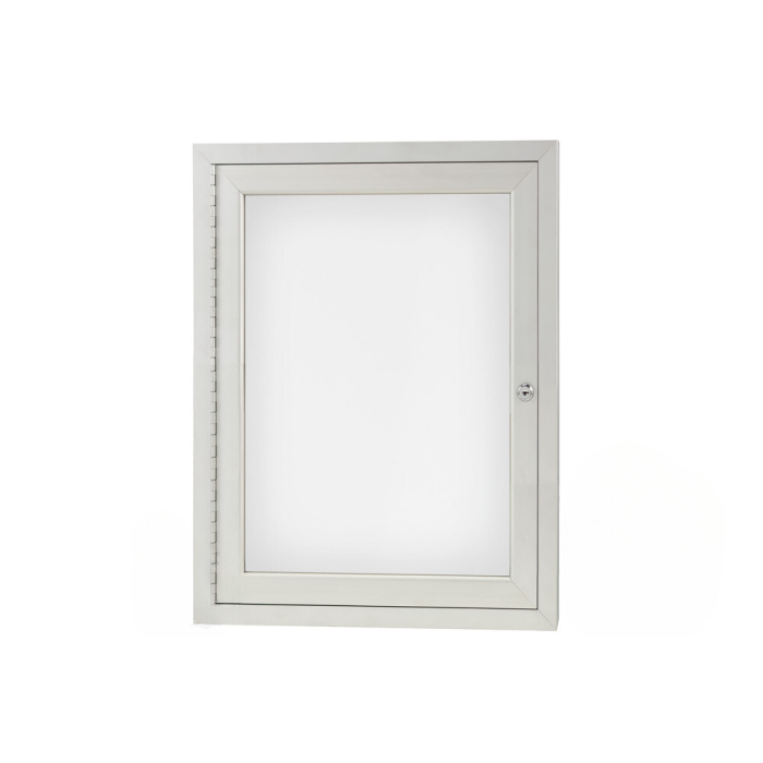 Indoor Enclosed Dry Erase Board Cabinets, Aluminum Trim, one door