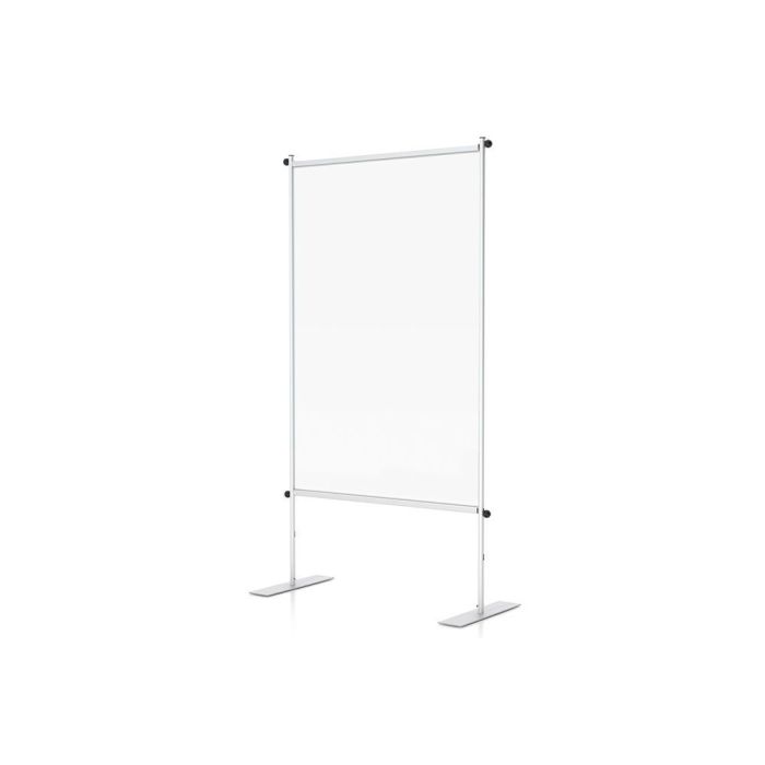 Floor Partition Stand with Clear Vinyl, Standard or Mobile Base