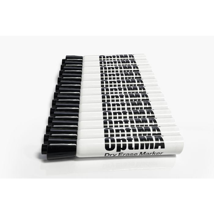 OptiMA® Chisel Tip Dry Erase Markers, 12/Box, Black