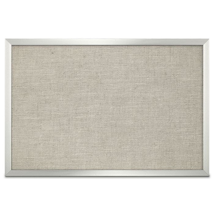 aluminum framed burlap weave vinyl tackboard driftwood color
