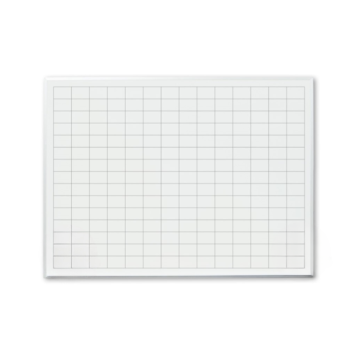 Grid Print Magnetic Receptive Porcelain Steel Whiteboard, 32" x 45.5" 