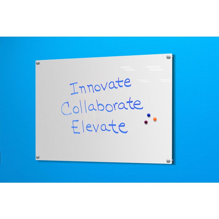 1/4" Glass Dry Erase Board, Standoff Mount, Nonmagnetic