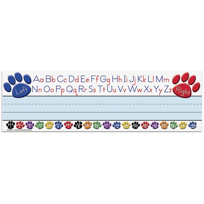 Classroom Desk Nameplate Pockets, Paw Print