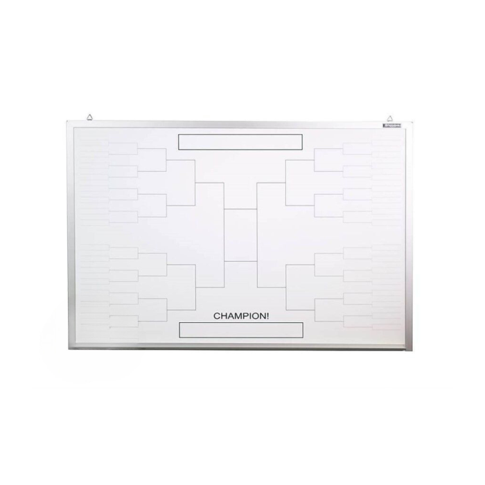 24" Tall x 36" Wide Tournament Bracket Board, Nonmagnetic, 64 Team Bracket, Aluminum Trim and Tray