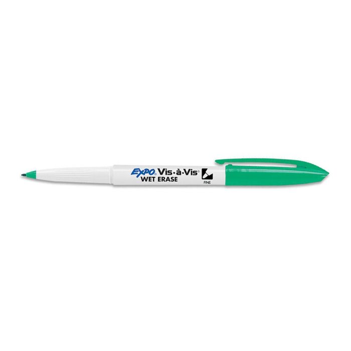 Green Single Expo Vis-a-Vis Wet Erase Marker Fine Point