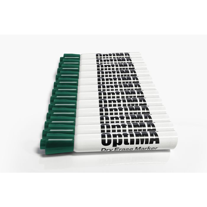 OptiMA® Chisel Tip Dry Erase Markers, 12/Box, Green