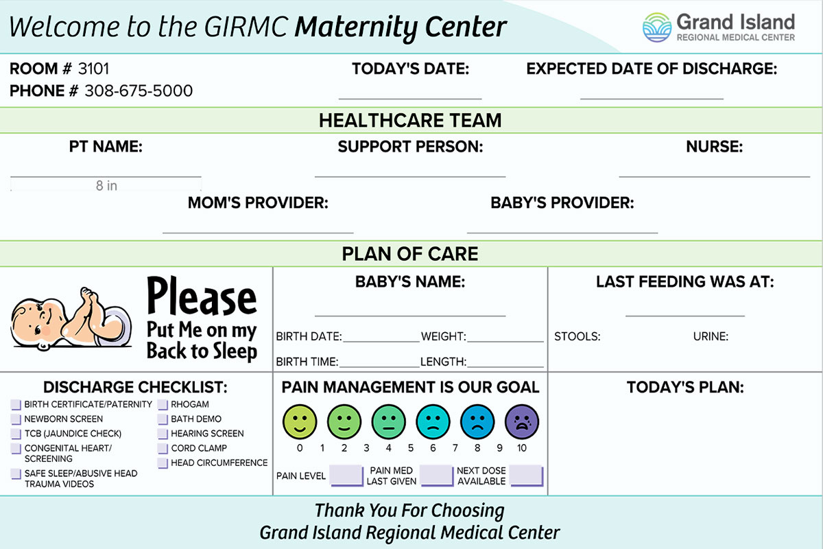 Custom Maternity Dry Erase Board