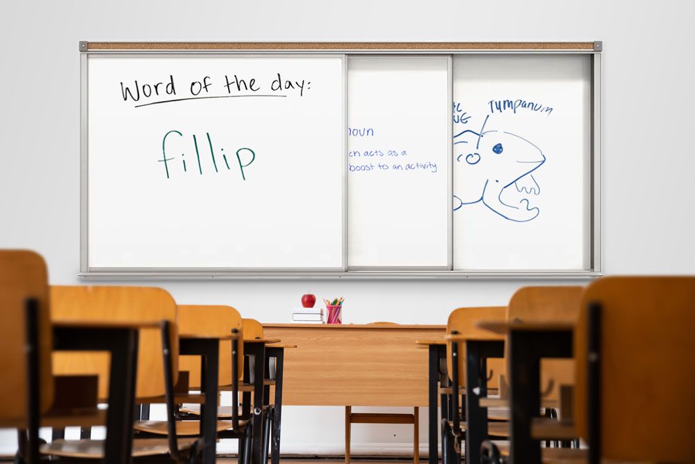 horizonal sliding magnetic dry erase porcelain steel boards