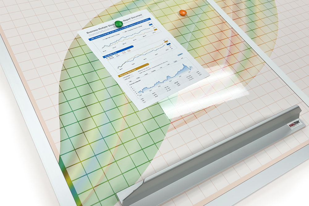 customizable full height whiteboard with magnets on it